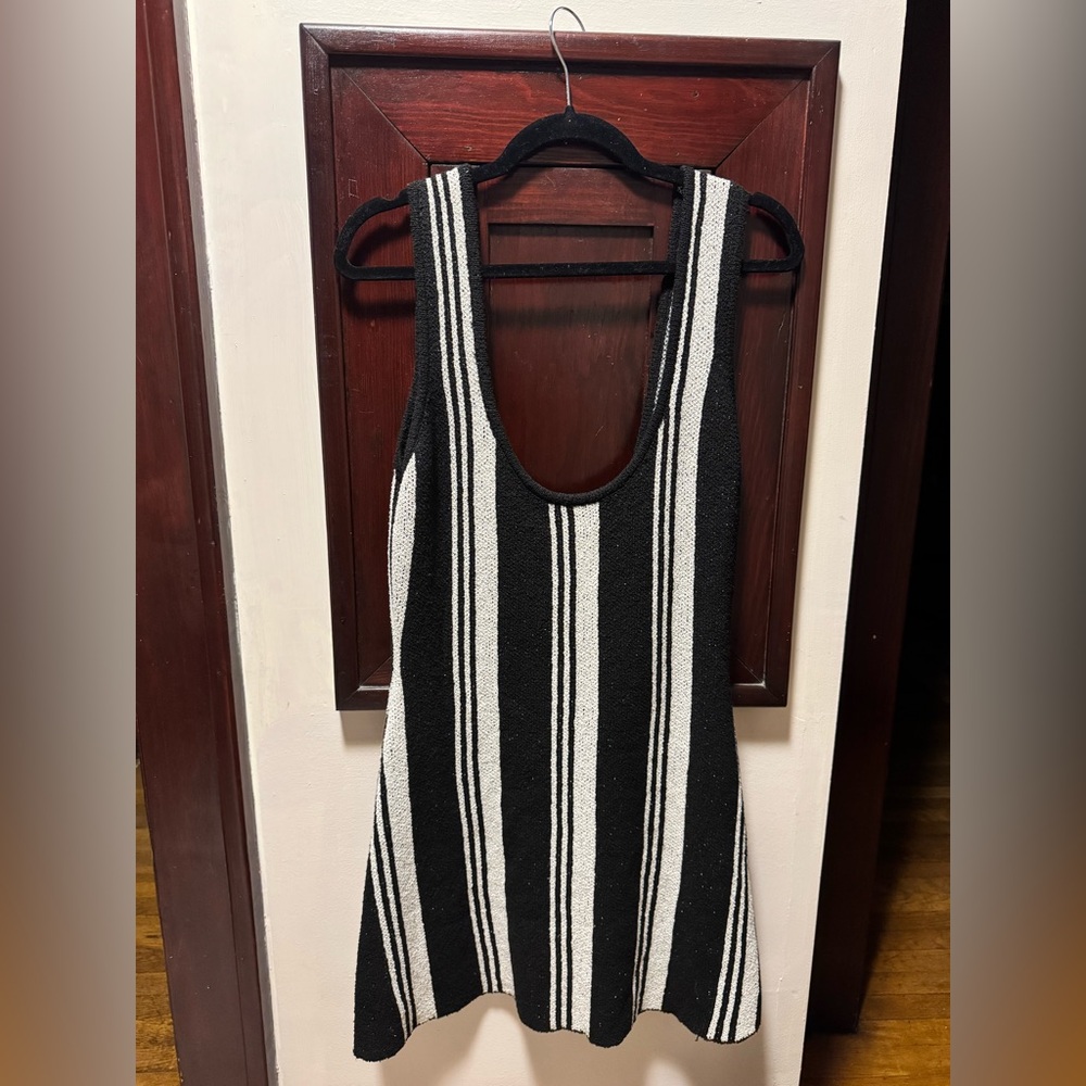 VRG GRL Chloe Knit Mini Dress, black and cream stripe